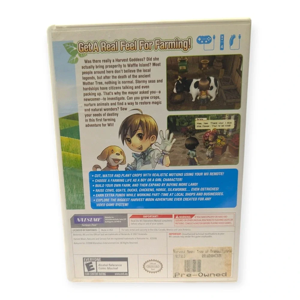 Harvest Moon Tree of Tranquility Nintendo Wii Complete CIB Simulation Game